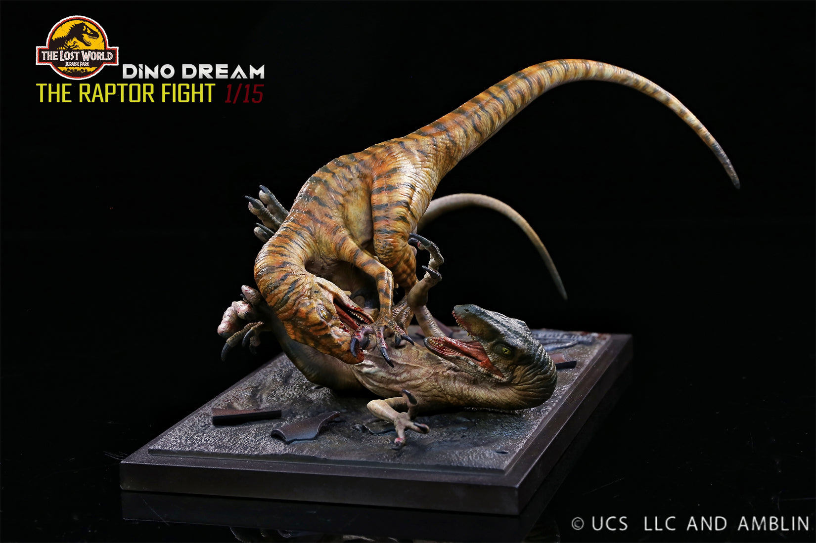 DINO DREAM 1:15 Scale Velociraptor Raptor Pair Battle Model