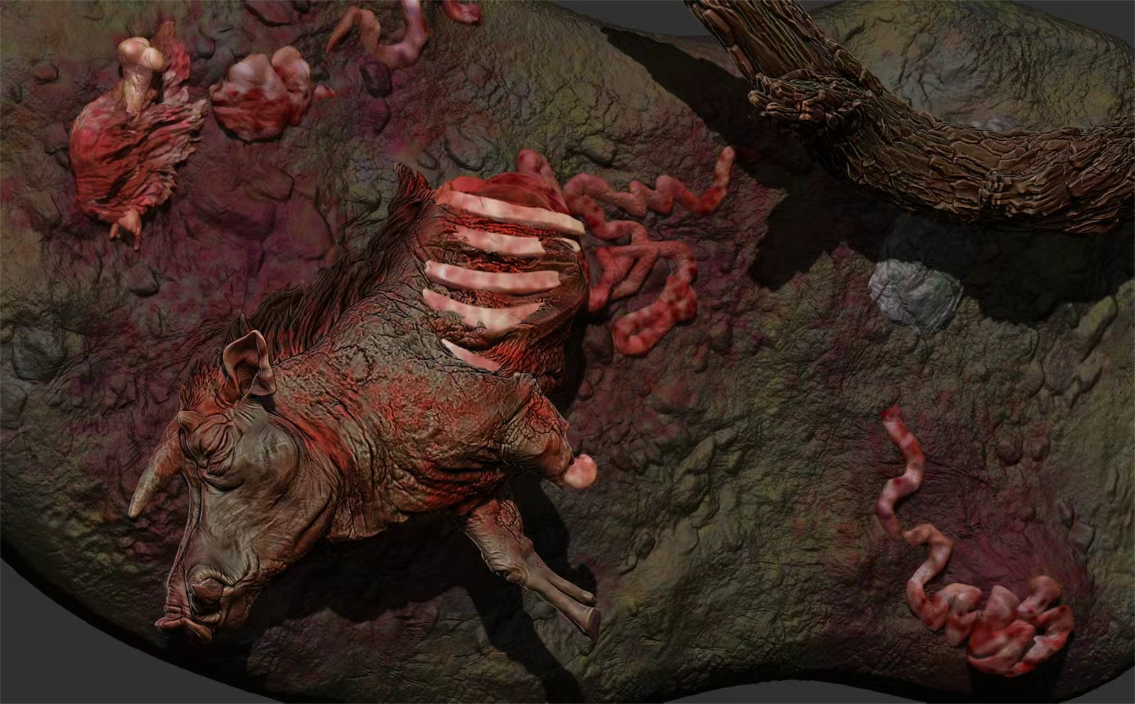 PASSION CHARGER Dinocrocuta Gigantea VS Kubanochoerus Model