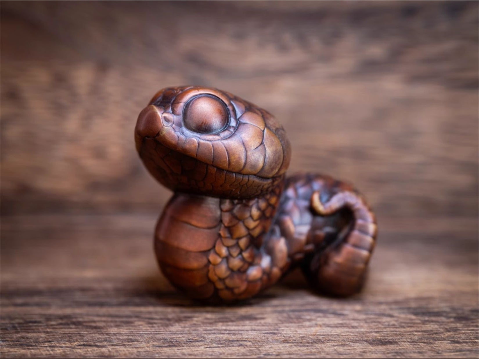 Bronze Hognose Snake Sculpture Animal Figure