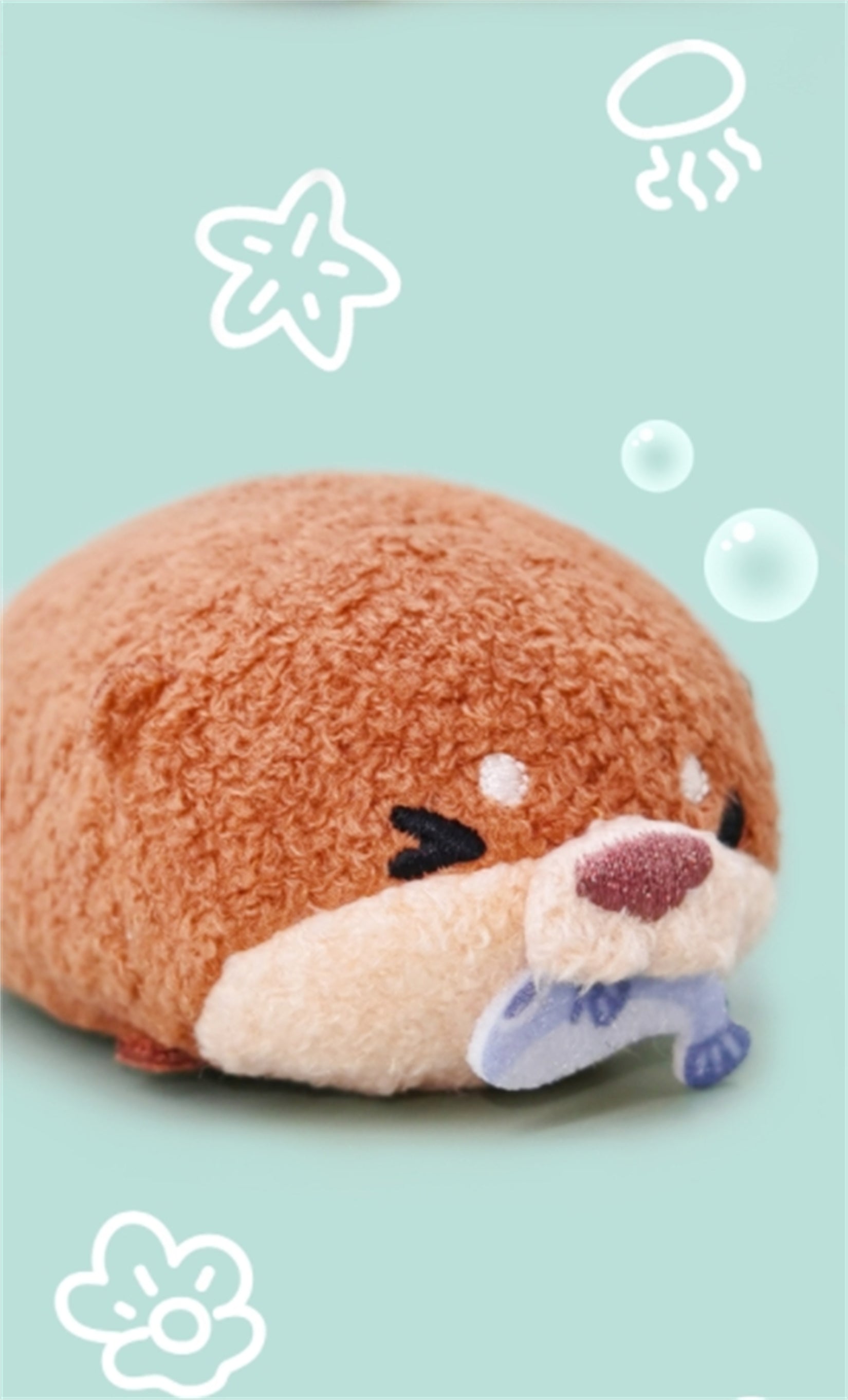 Otter Lying Down Plush Soft Animal Figure