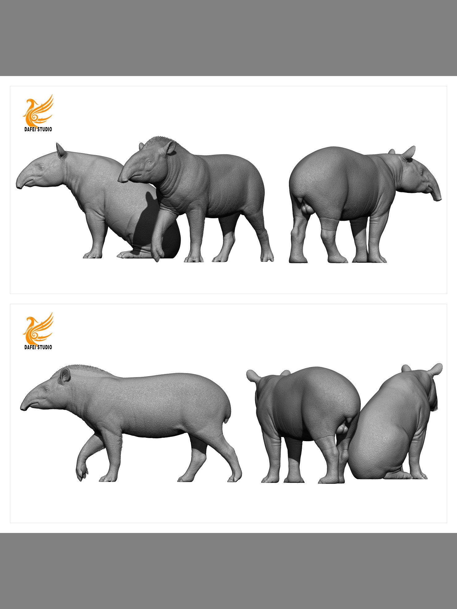 DAFEI Malayan tapir Tapirus terrestris Model