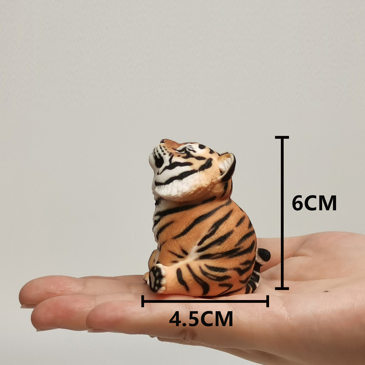 6cm Mini Painted Tiger Model Animal Resin Figurine