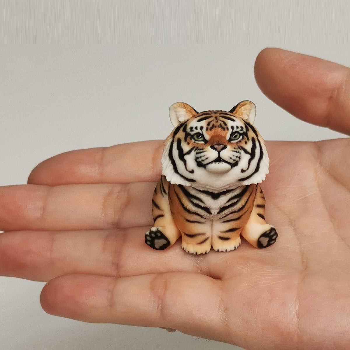 6cm Mini Painted Tiger Model Animal Resin Figurine
