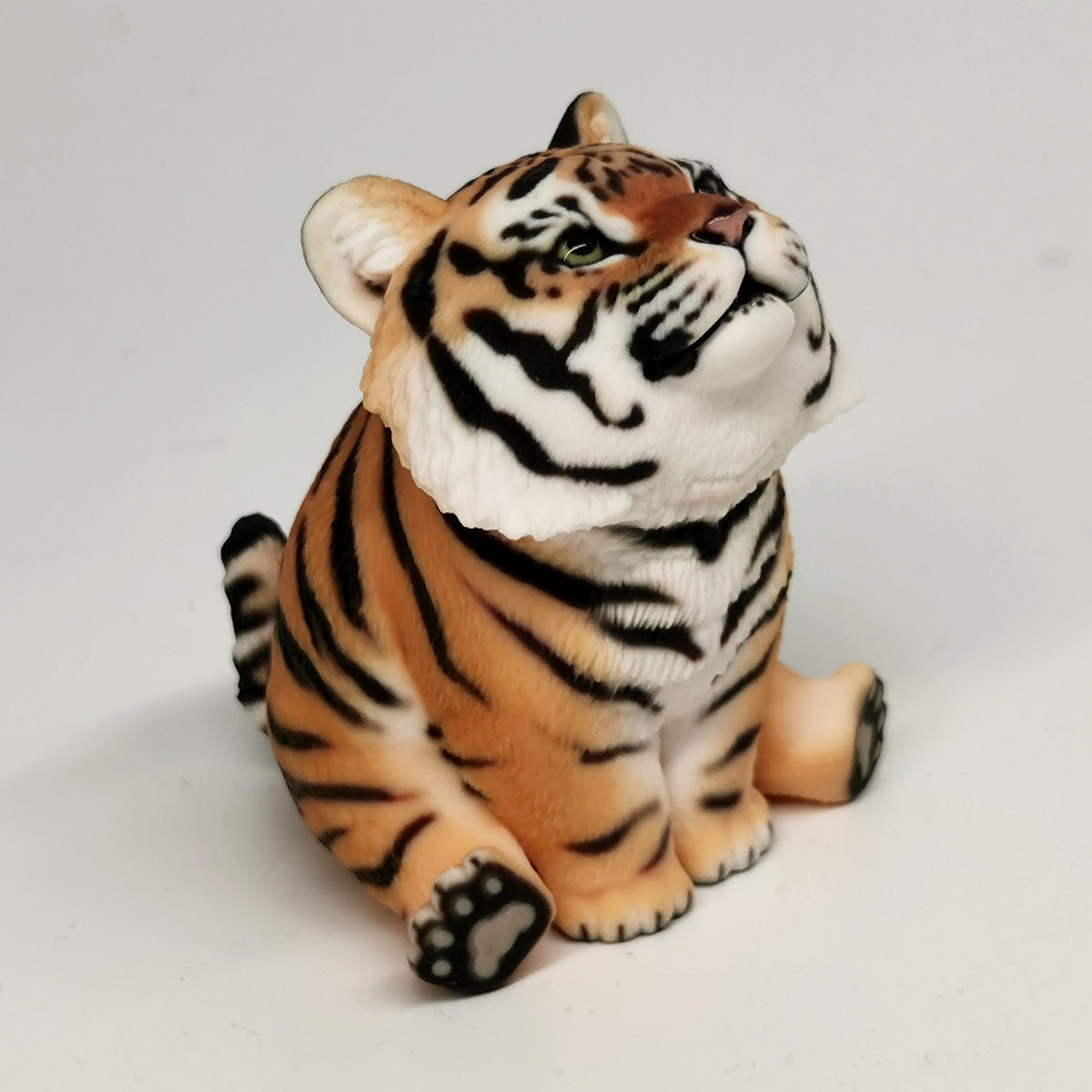 6cm Mini Painted Tiger Model Animal Resin Figurine