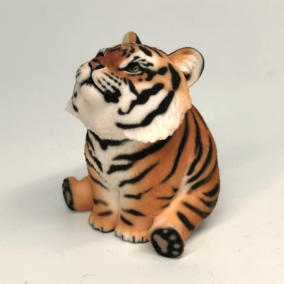 6cm Mini Painted Tiger Model Animal Resin Figurine