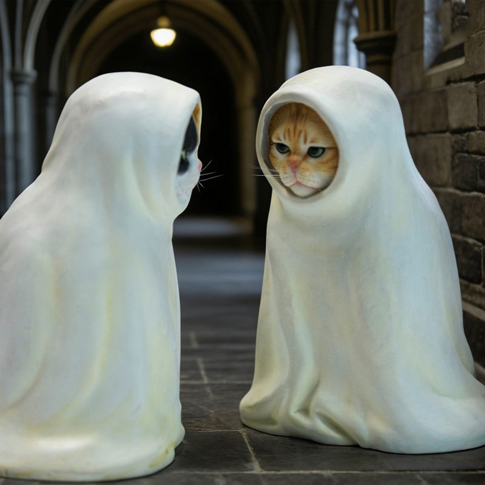 JXK Studio White Robe Spirit Cat Model
