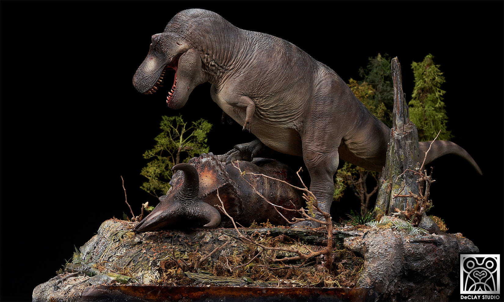 De CLAY Studio Tyrannosaurus rex VS Triceratops Model