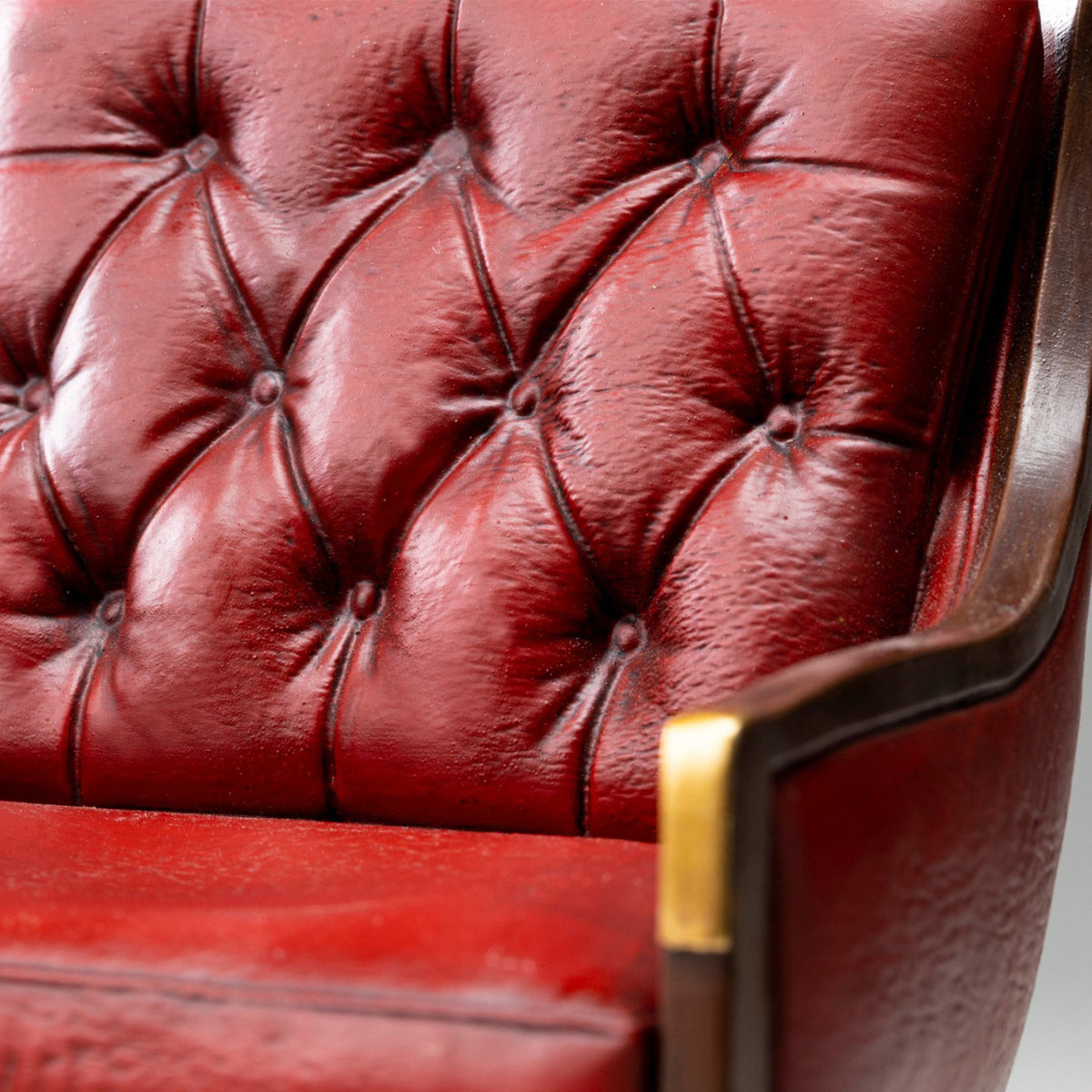 MMMTOYS Studio 1:12 Scale Red Chesterfield Armchair Model