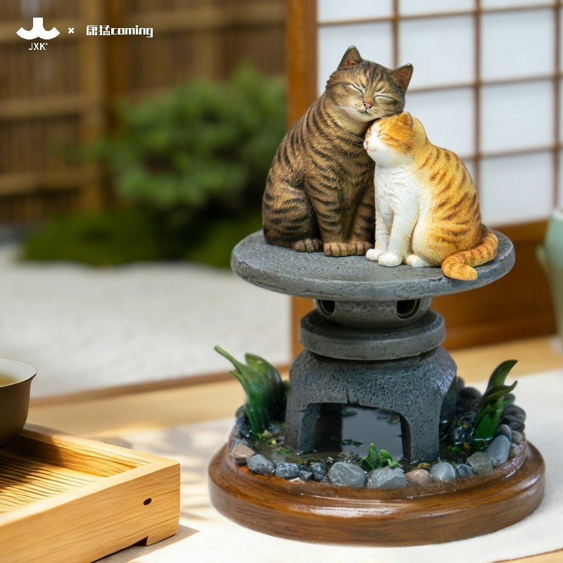 JXK Cats Resting Among Stones Model