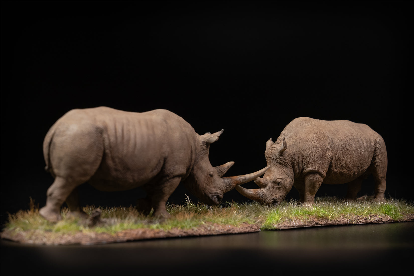 De CLAY Studio 1/35 Scale White rhinoceros battling bulls Model