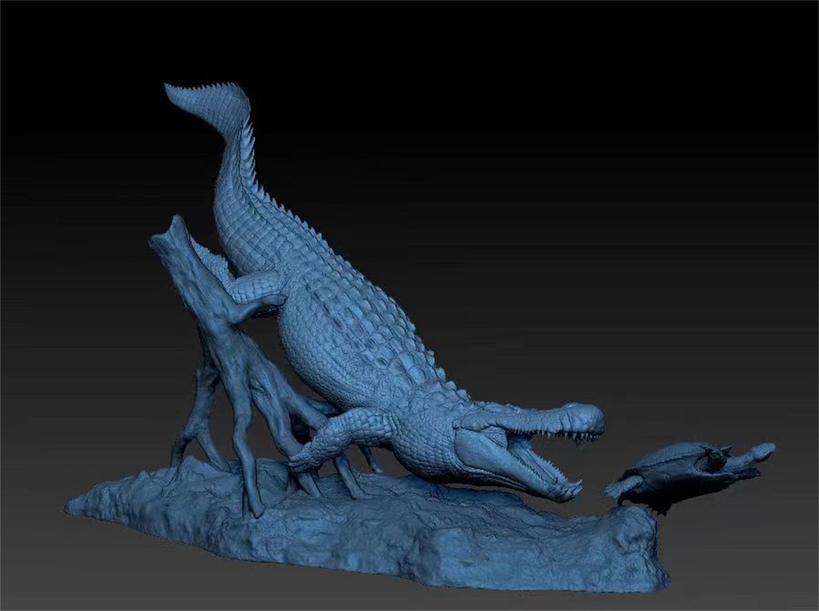MuSee Studio Purussaurus Hunting Stupendemys Scene