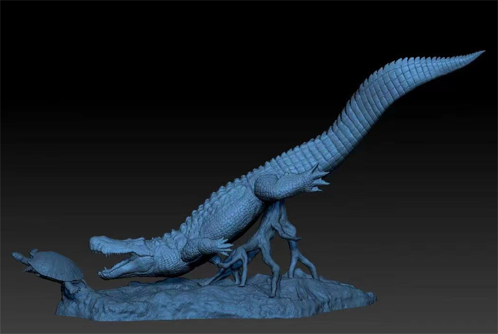 MuSee Studio Purussaurus Hunting Stupendemys Scene