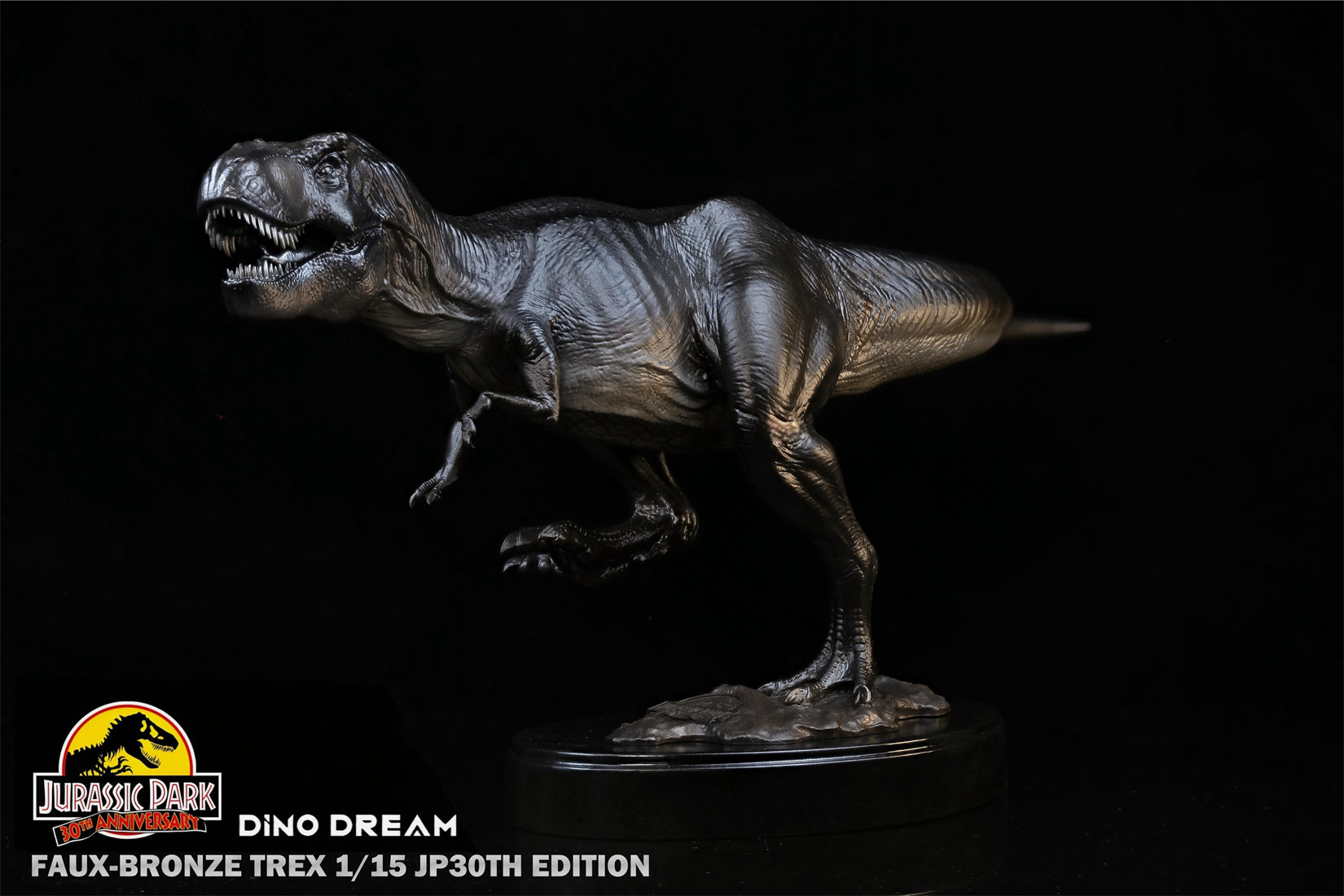 DINO DREAM FAUX-BRONZE VELOCIRAPTOR TREX STATUE