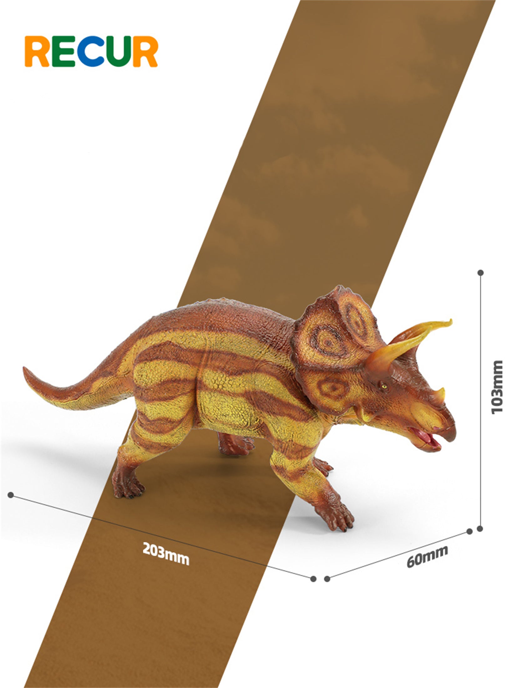 RECUR 1:35 Scale Triceratops Marsh Model