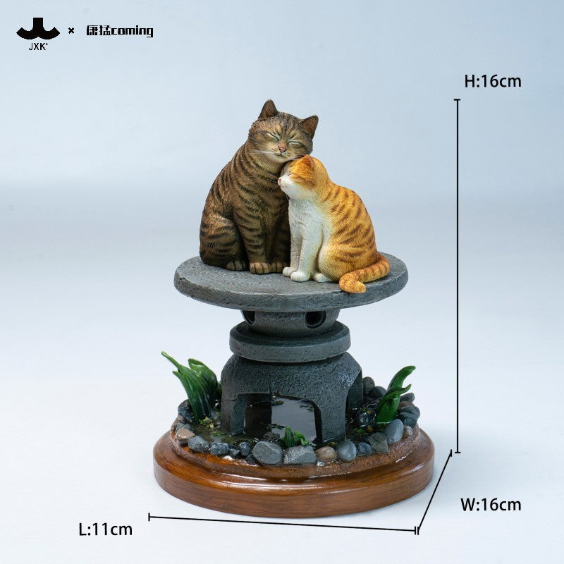JXK Cats Resting Among Stones Model