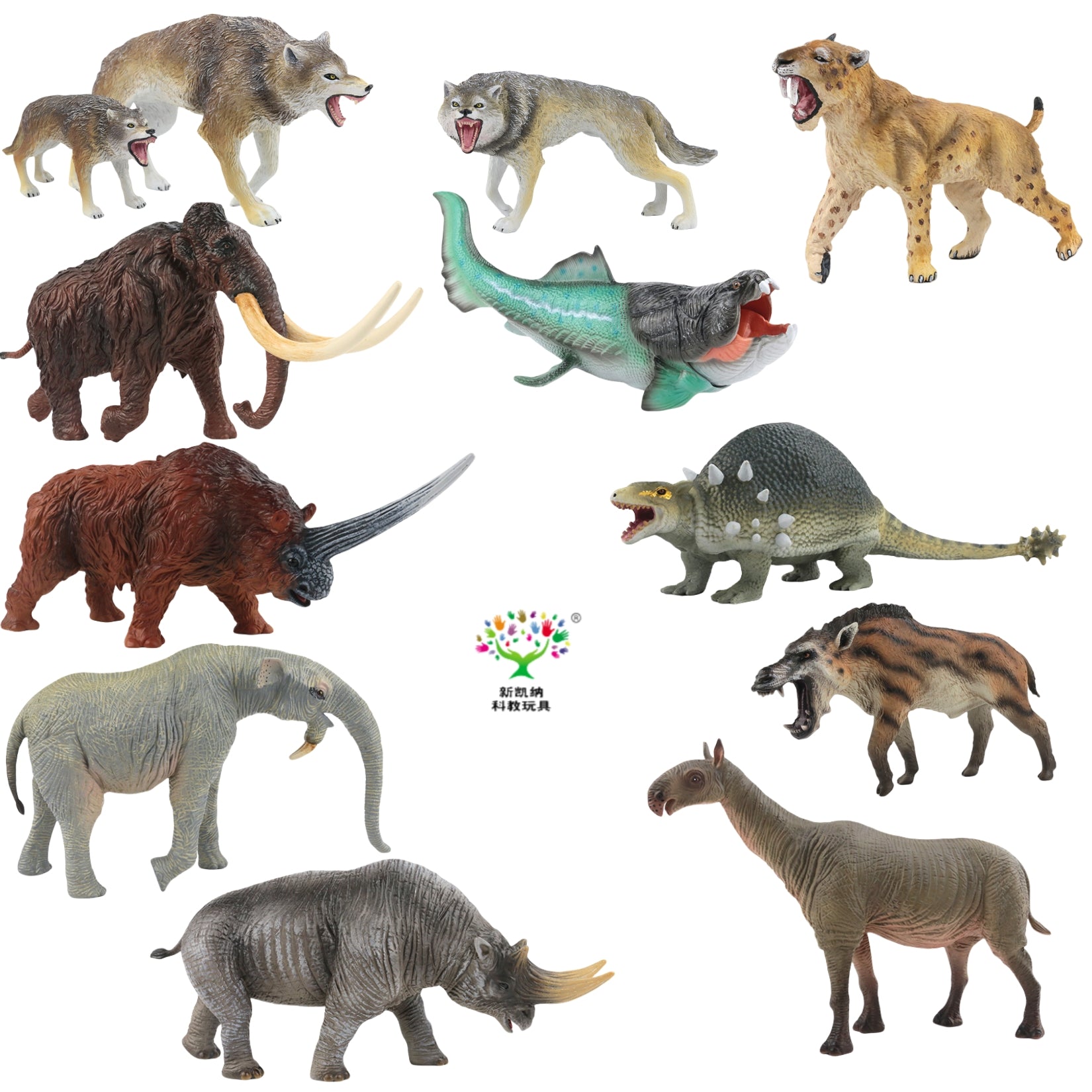 Earth Story Deinotherium Woolly mammoth Paraceratherium Figure