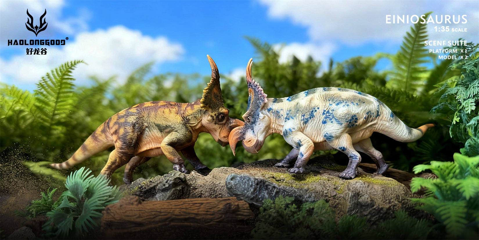 HAOLONGGOOD 1:35 Scale Einiosaurus Battle Model