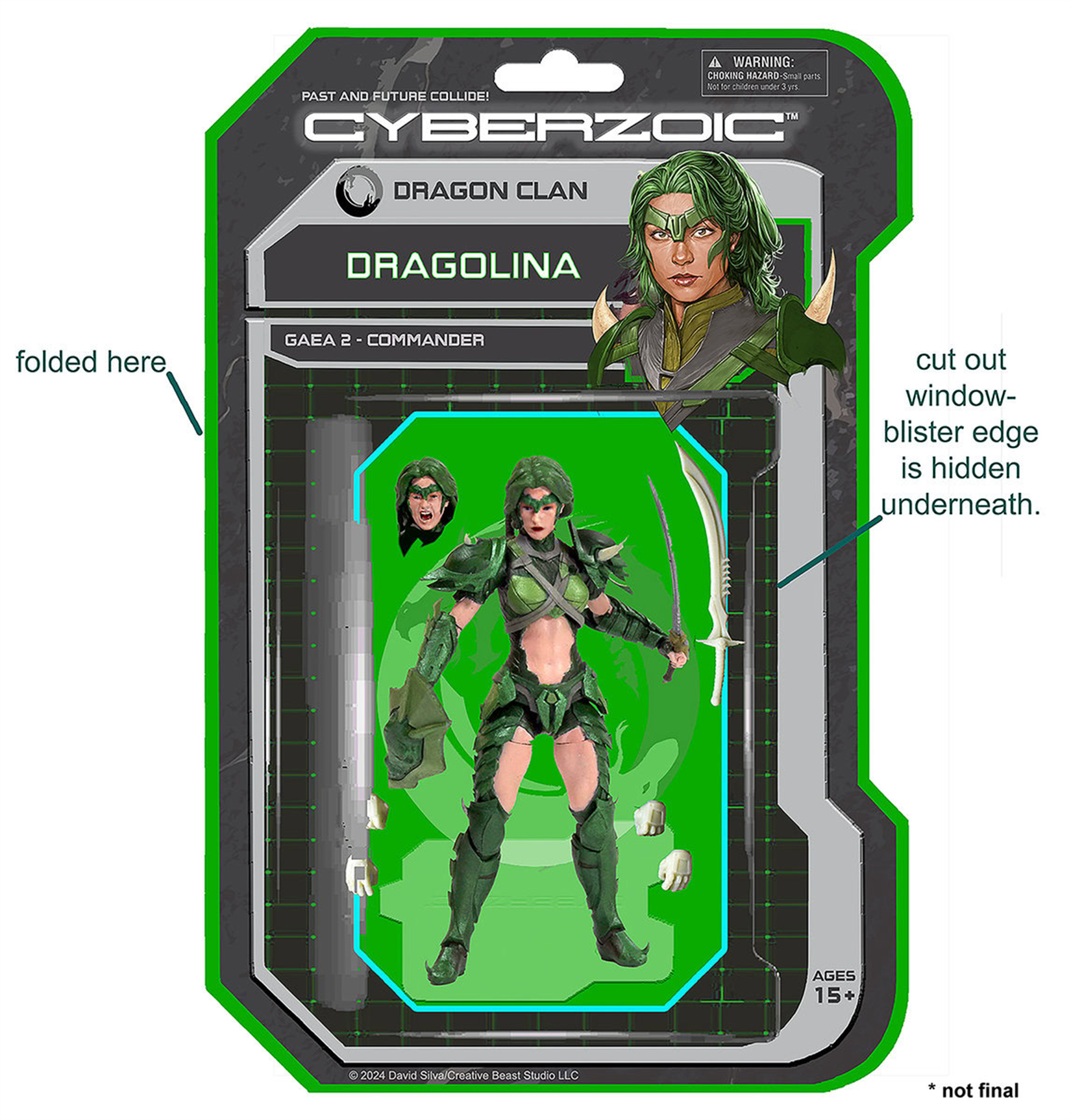 Beasts of the Mesozoic Dragolina- Smilodon rider- Cyberzoic 1/18th scale action figure