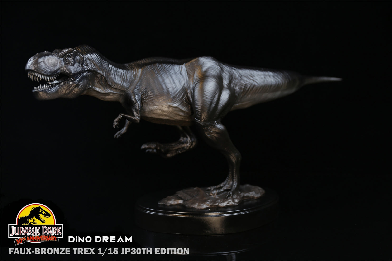 DINO DREAM FAUX-BRONZE VELOCIRAPTOR TREX STATUE