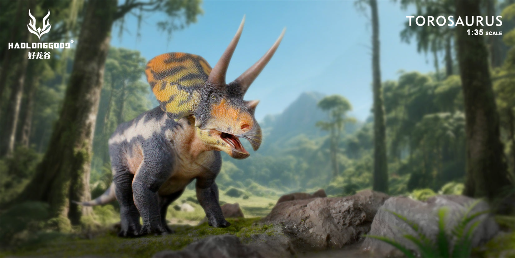 HAOLONGGOOD 1:35 Scale Torosaurus Model