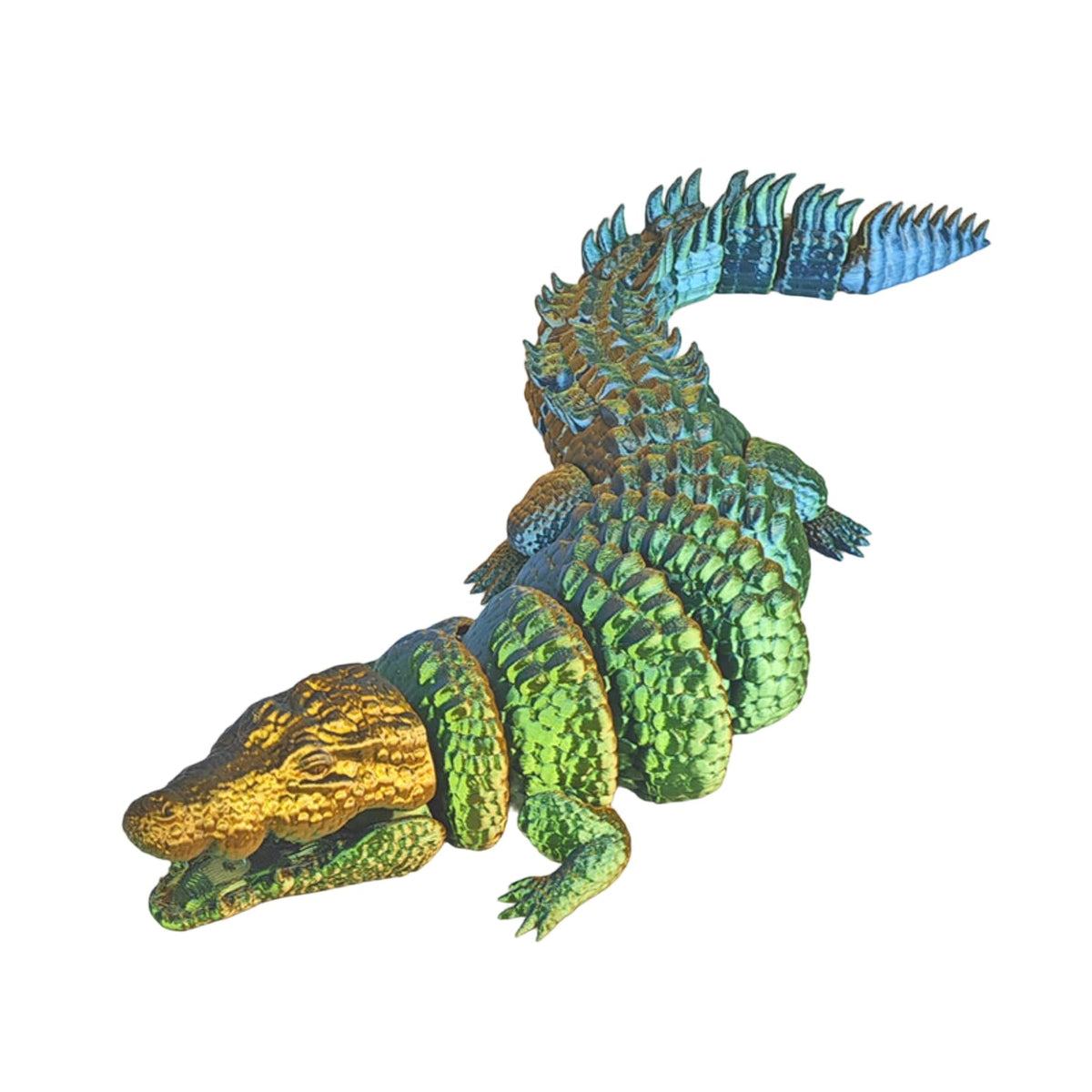 3D Printed Crocodile Articulated Figure Movable Animal Model Display Statue