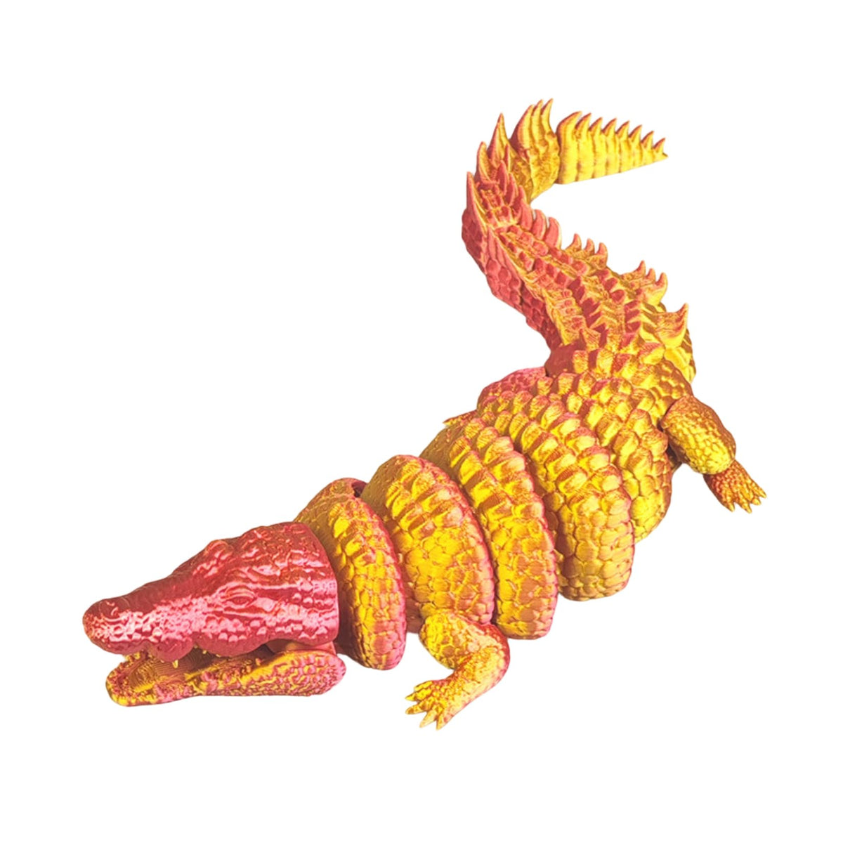 3D Printed Crocodile Articulated Figure Movable Animal Model Display Statue