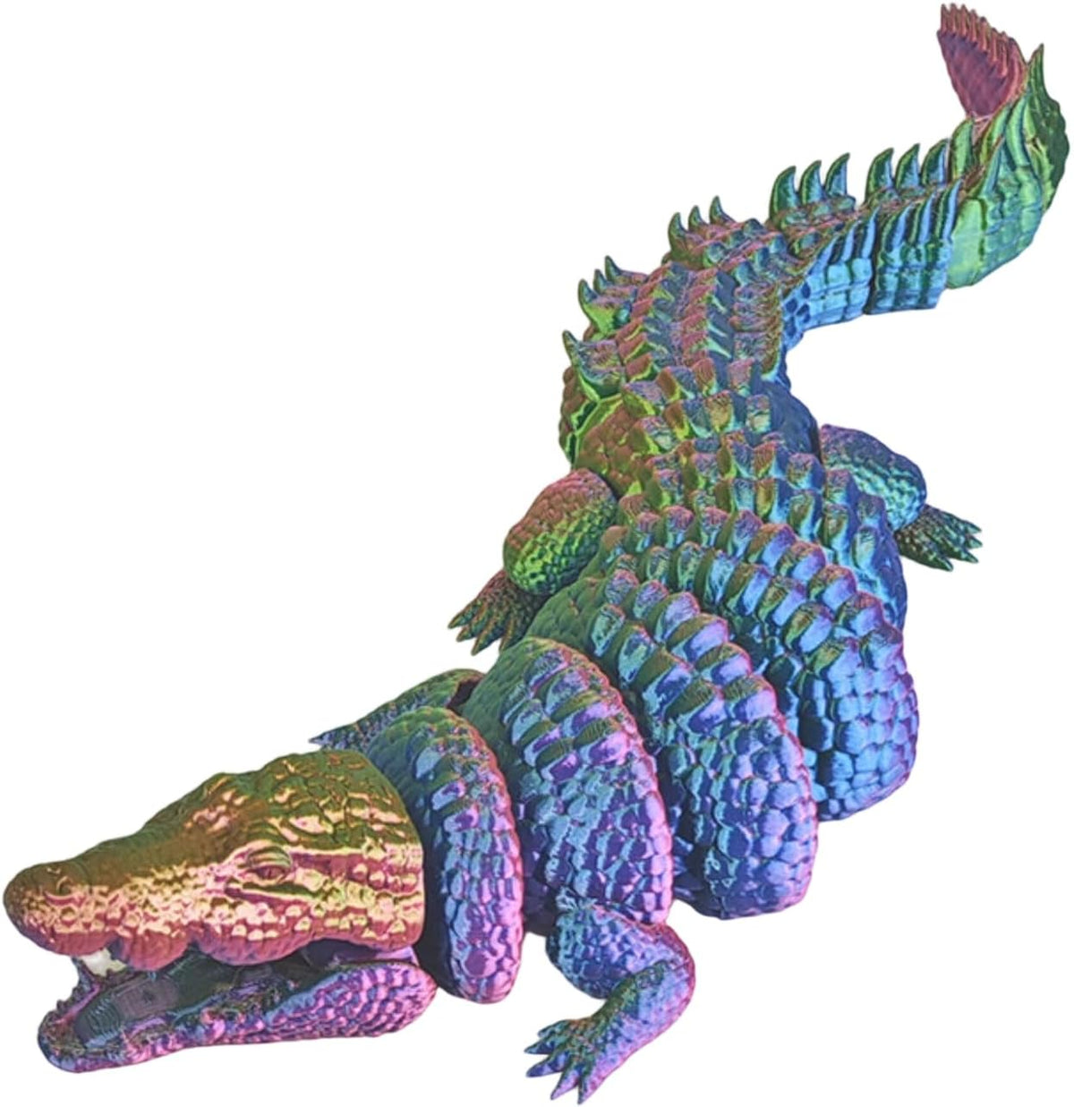 3D Printed Crocodile Articulated Figure Movable Animal Model Display Statue