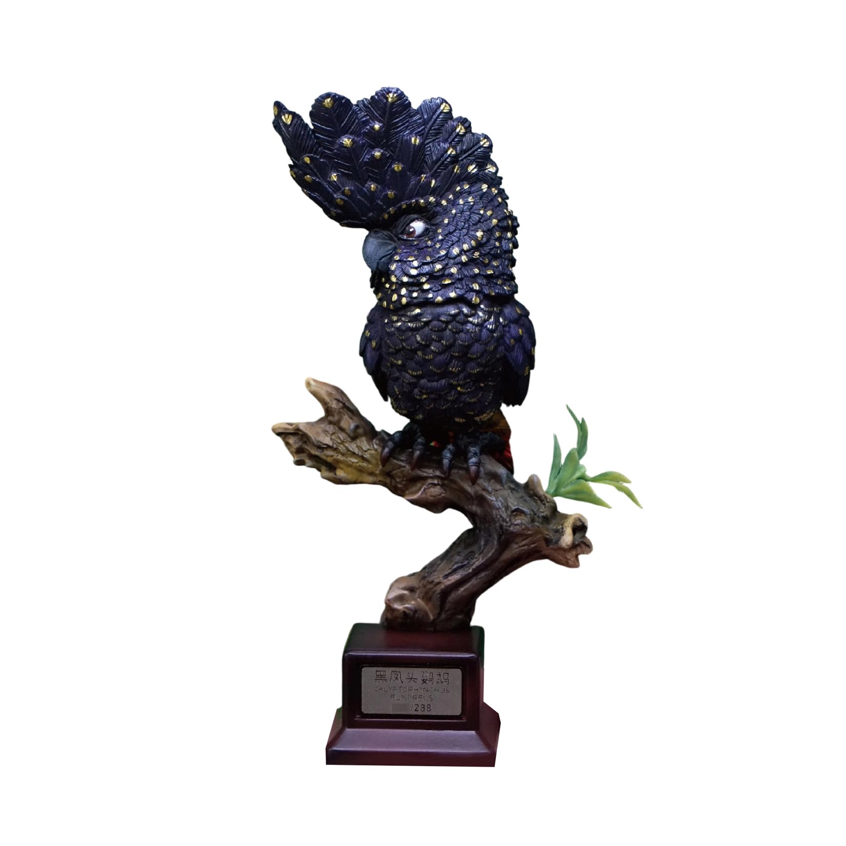 Calyptorhynchus Funereus Parrot Figure Cacatua Alba Model Collector (Black)
