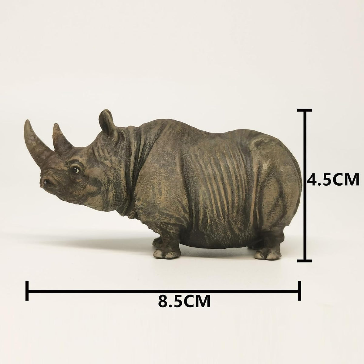 Standing Black Rhinoceros Resin Figure Display Gift