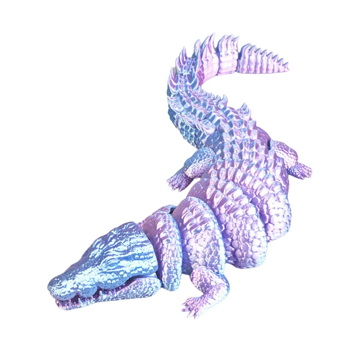 3D Printed Crocodile Articulated Figure Movable Animal Model Display Statue