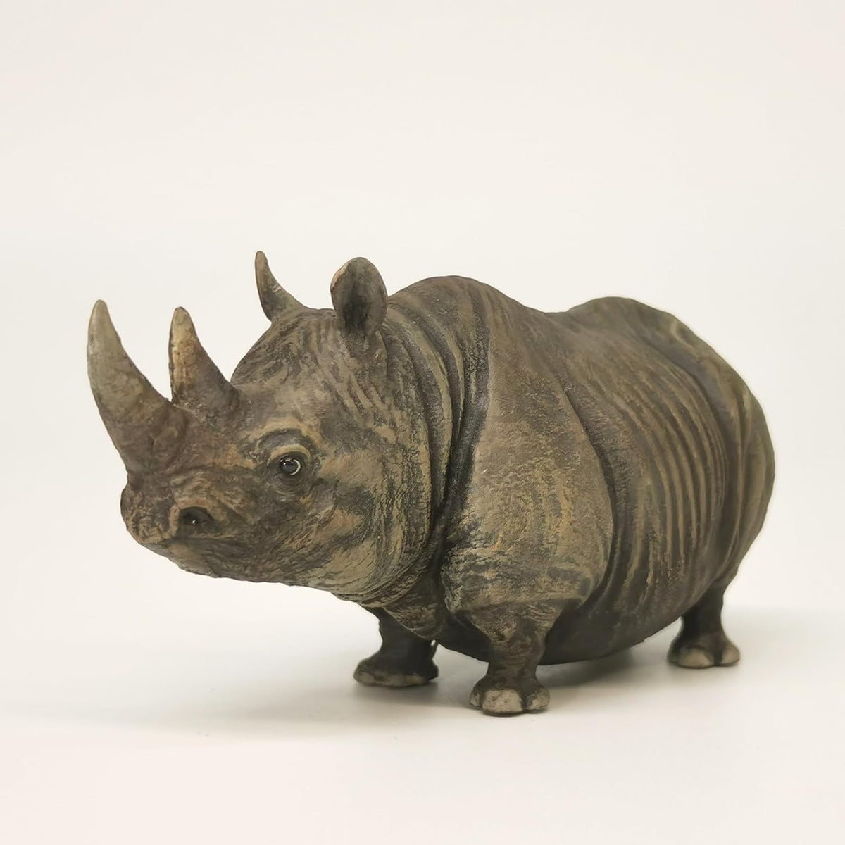 Standing Black Rhinoceros Resin Figure Display Gift