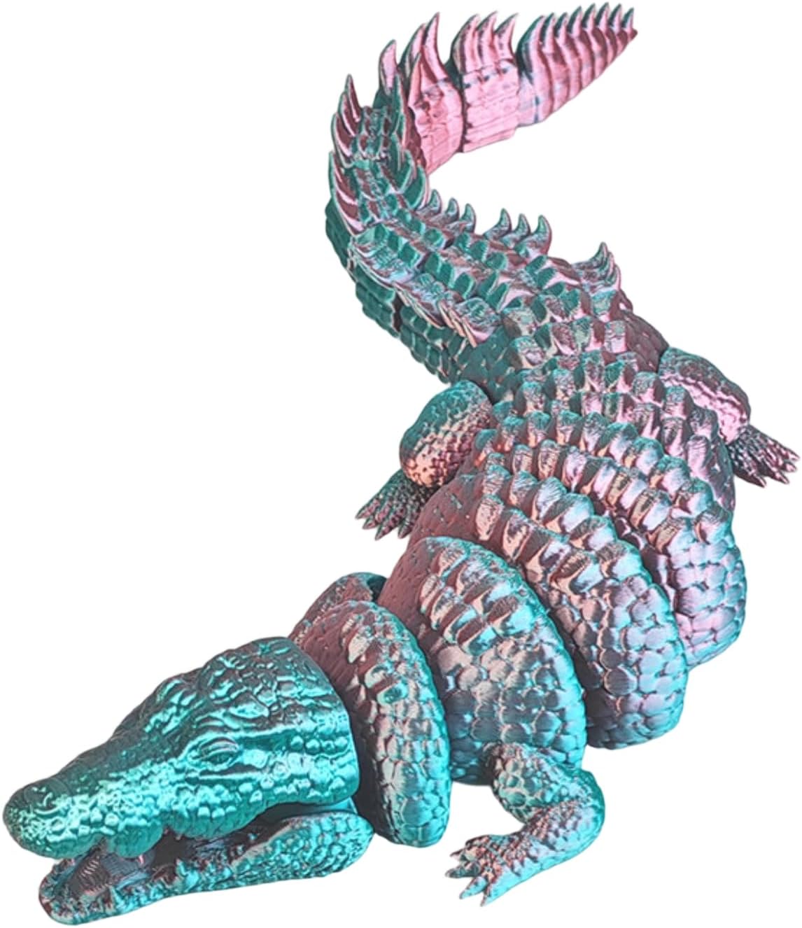 3D Printed Crocodile Articulated Figure Movable Animal Model Display Statue