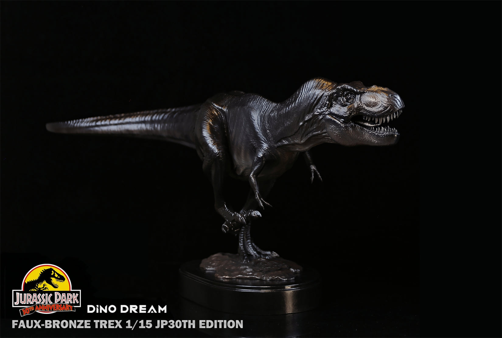 DINO DREAM FAUX-BRONZE VELOCIRAPTOR TREX STATUE