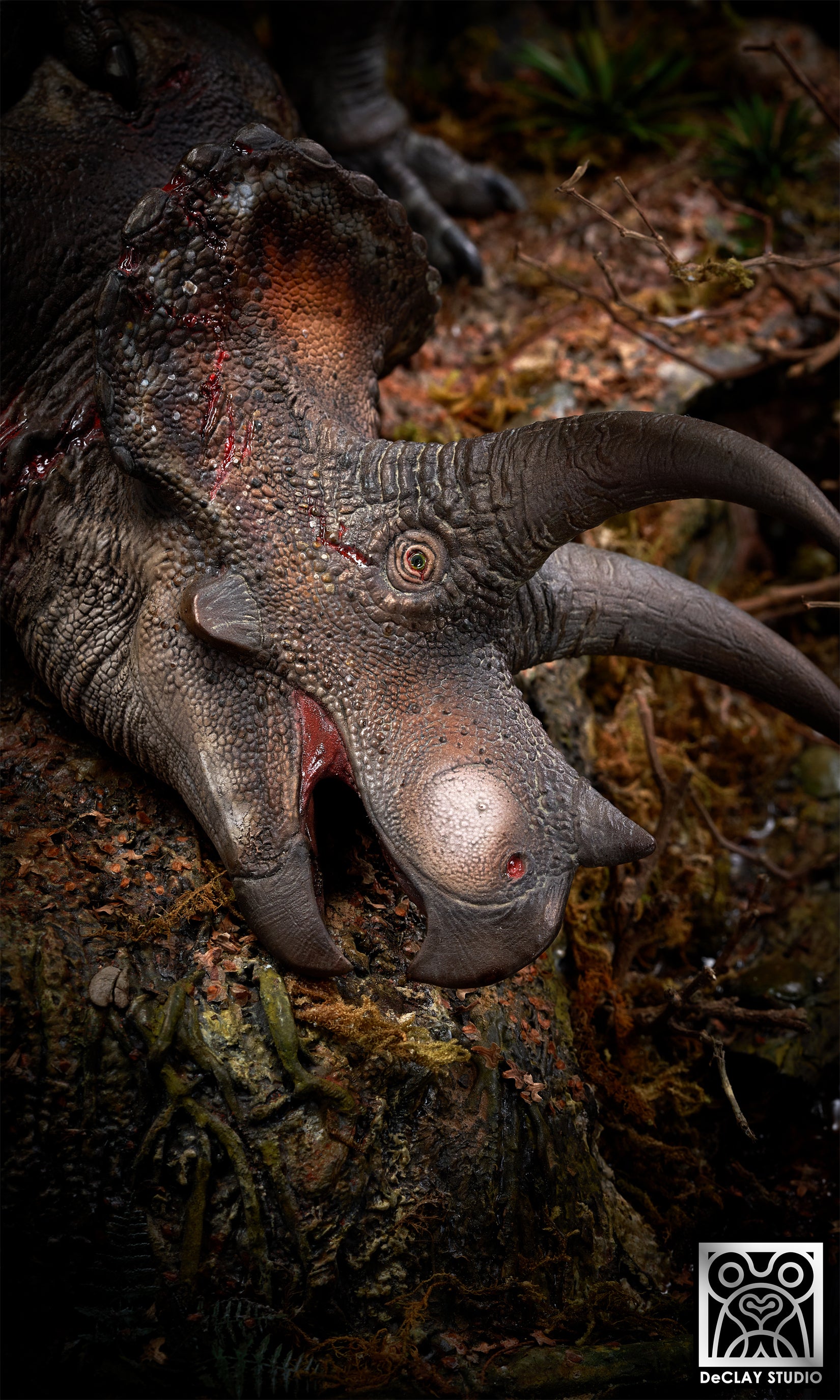 De CLAY Studio Tyrannosaurus rex VS Triceratops Model