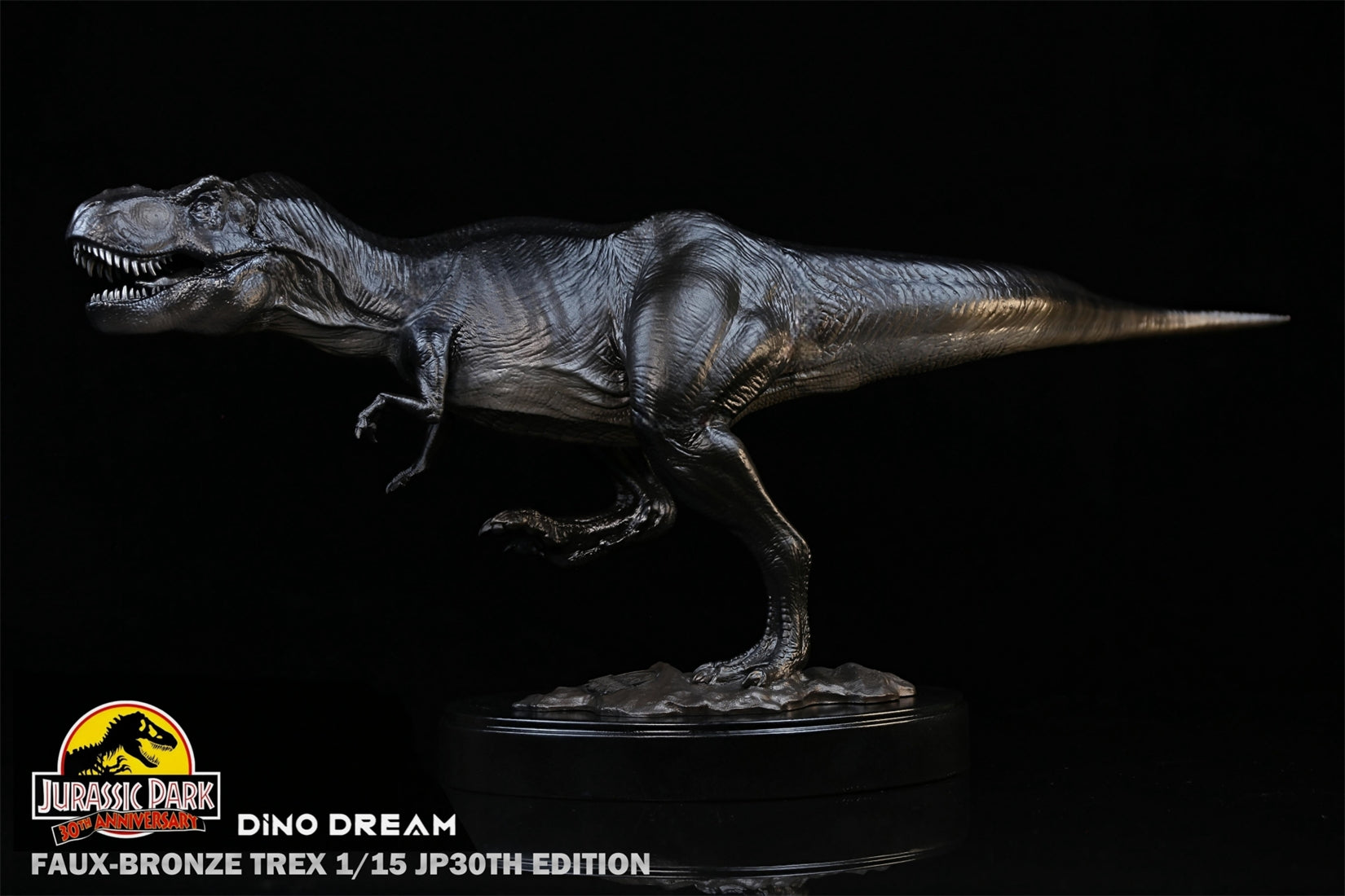 DINO DREAM FAUX-BRONZE VELOCIRAPTOR TREX STATUE