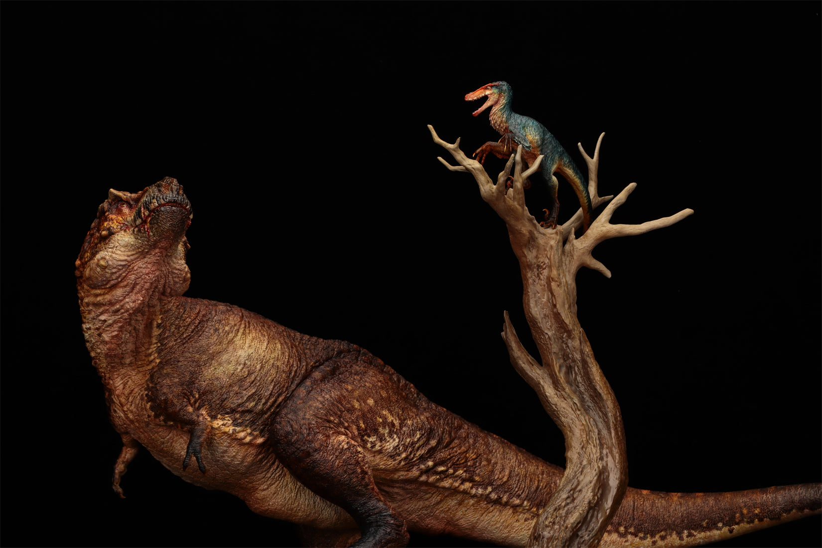 Ashine Alliance Tyrannosaurus Acheroraptor Scene Statue