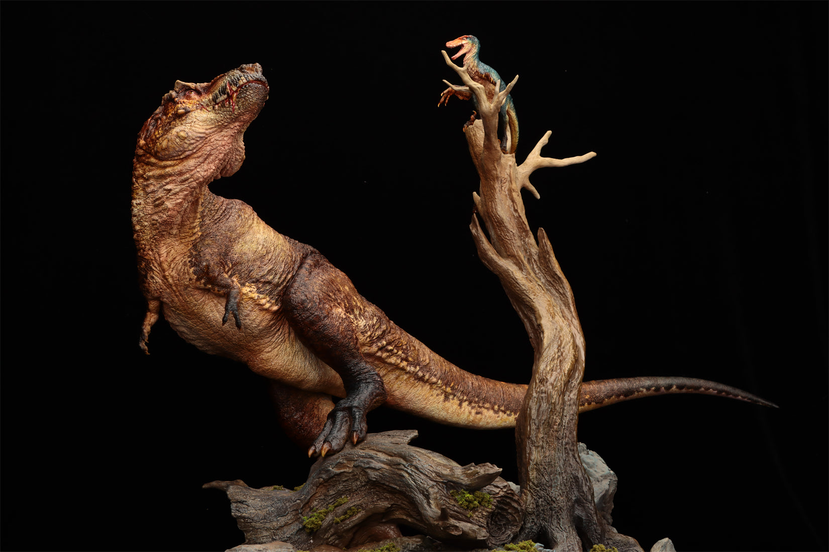 Ashine Alliance Tyrannosaurus Acheroraptor Scene Statue
