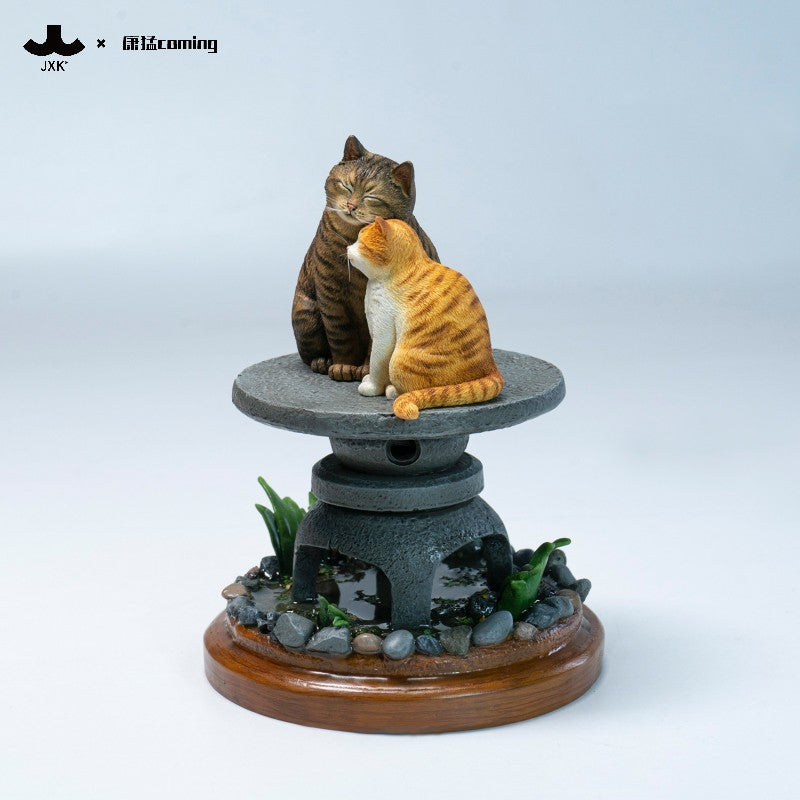 JXK Cats Resting Among Stones Model