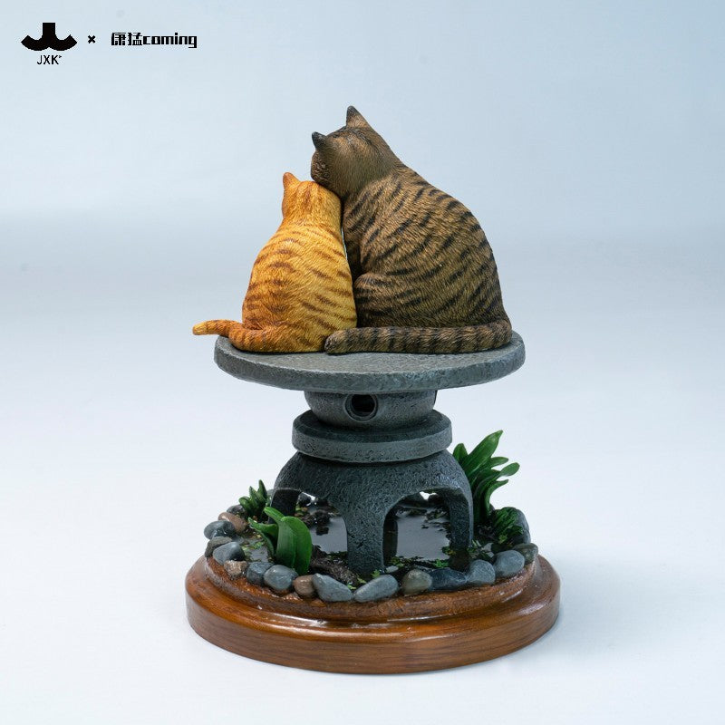 JXK Cats Resting Among Stones Model