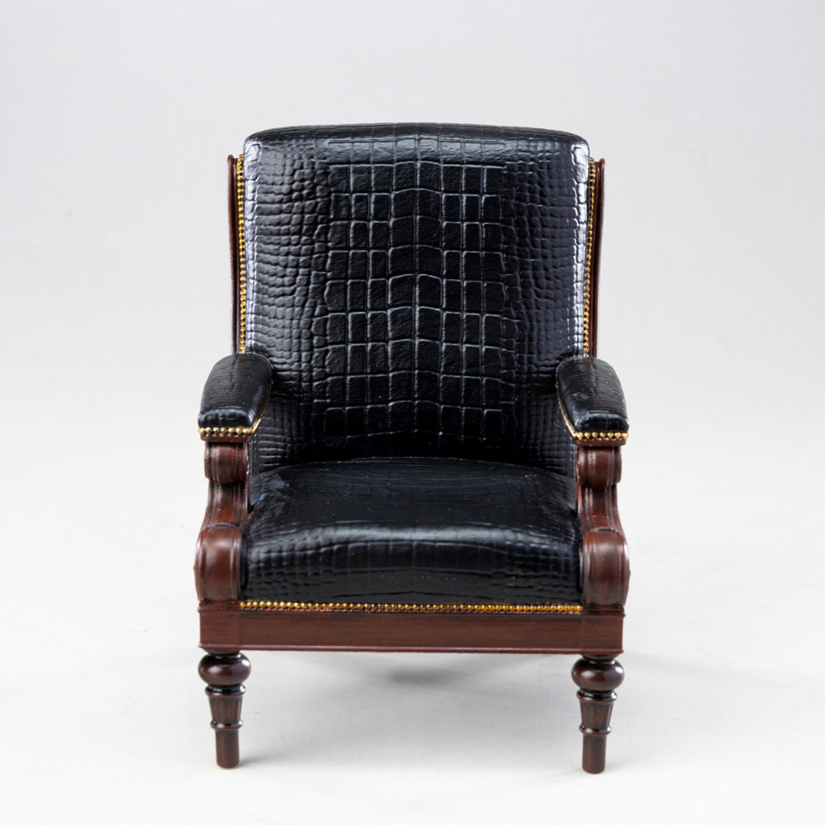 MMMTOYS Studio 1:12 Scale Black Croc Gentleman Armchair Model