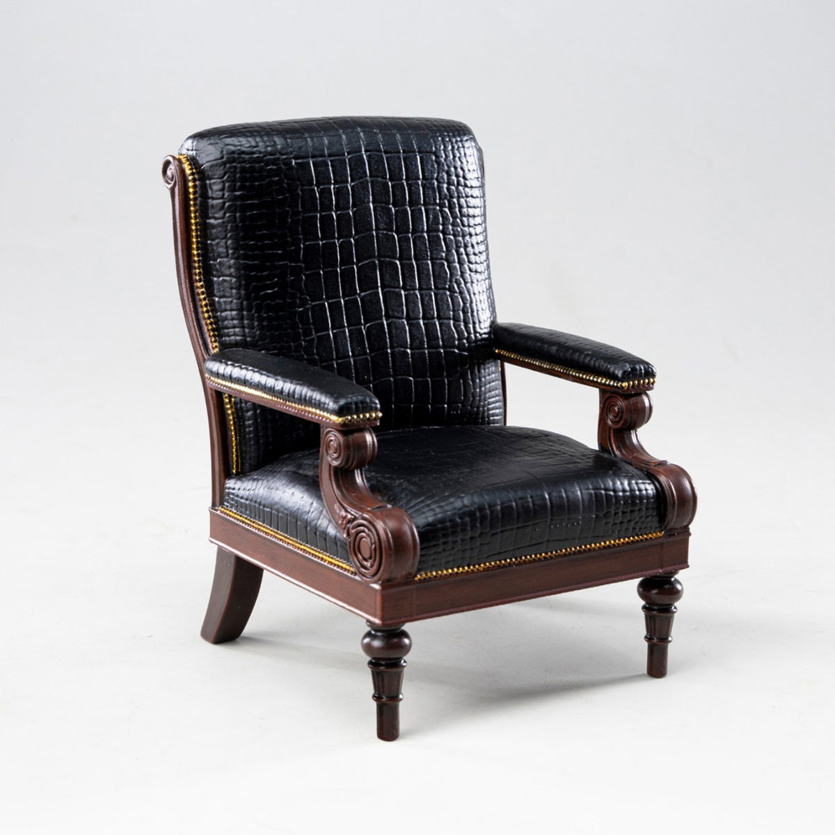 MMMTOYS Studio 1:12 Scale Black Croc Gentleman Armchair Model
