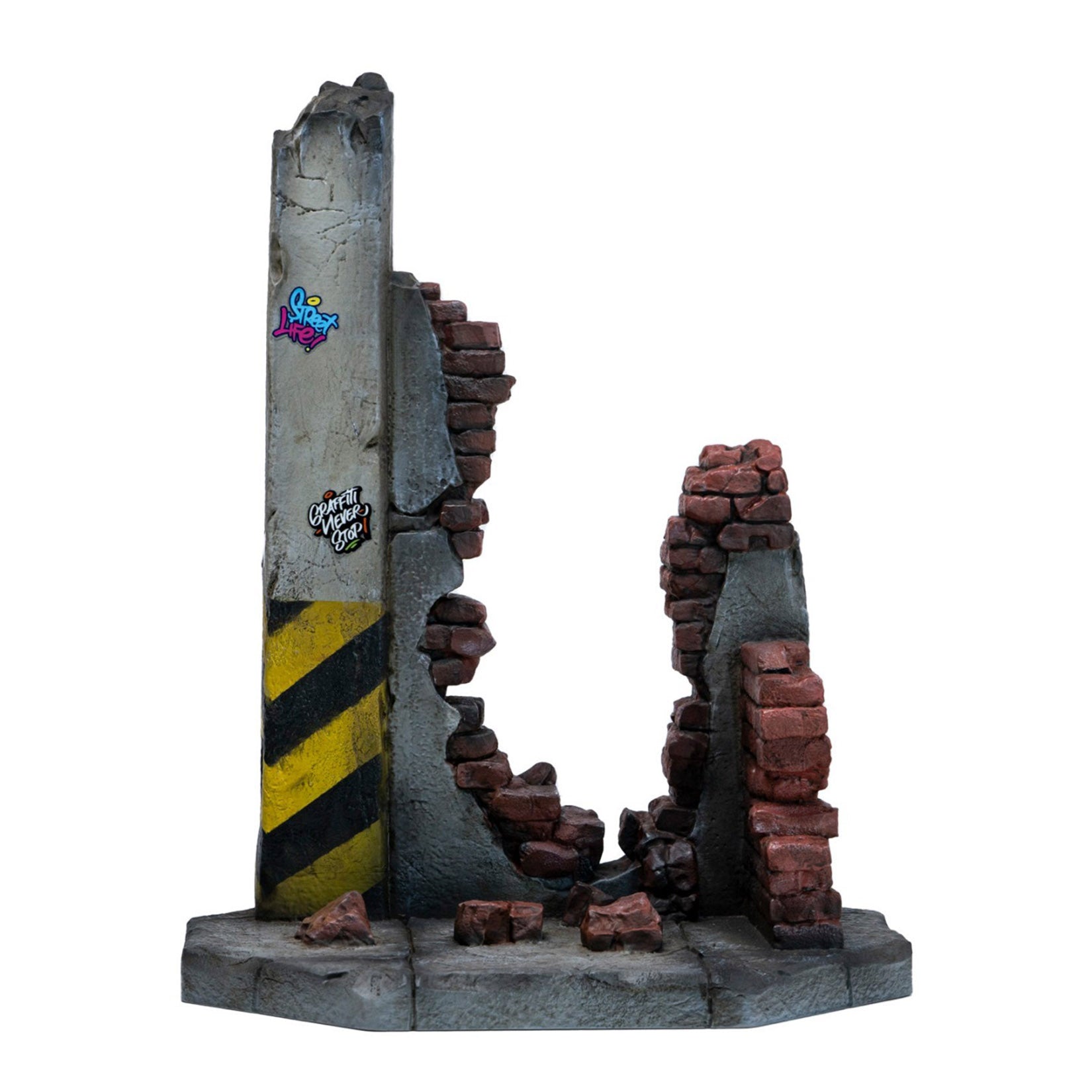 MMMTOYS 1/12 Scale Ruined Walls Along The Street Scene Decor