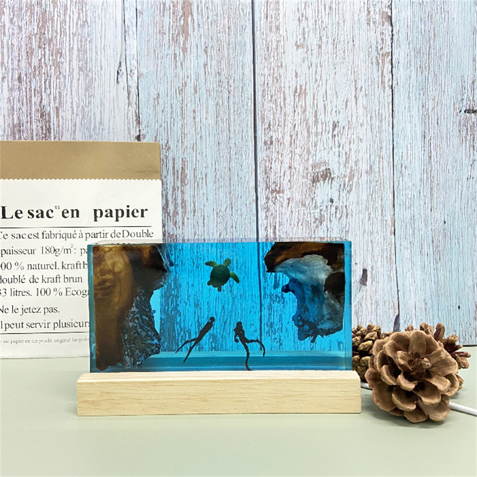 Marine Diver Sea Turtle Nightlight Decor