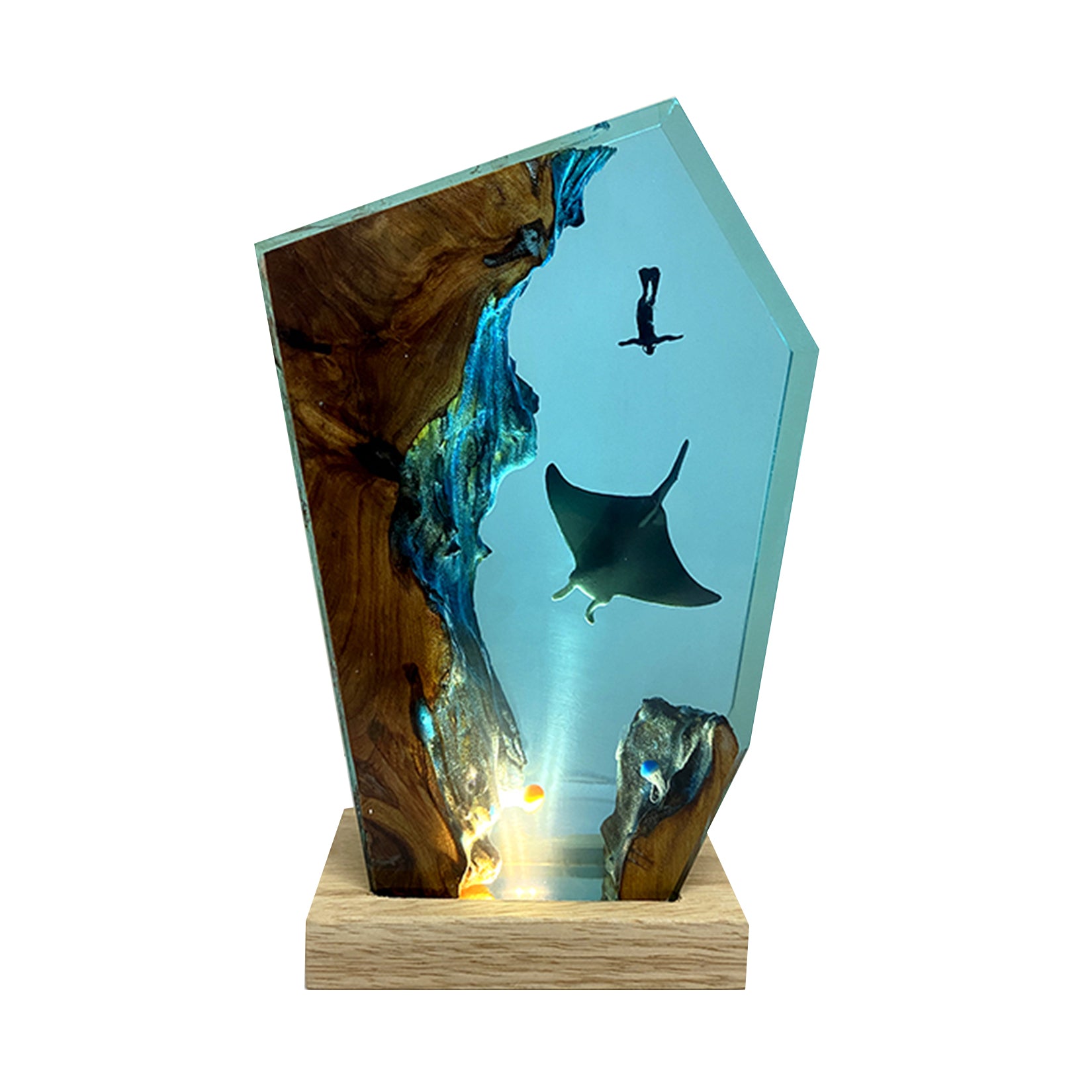 Water Jellyfish Devil Ray Ocean Art Ornament Mini Nightlight