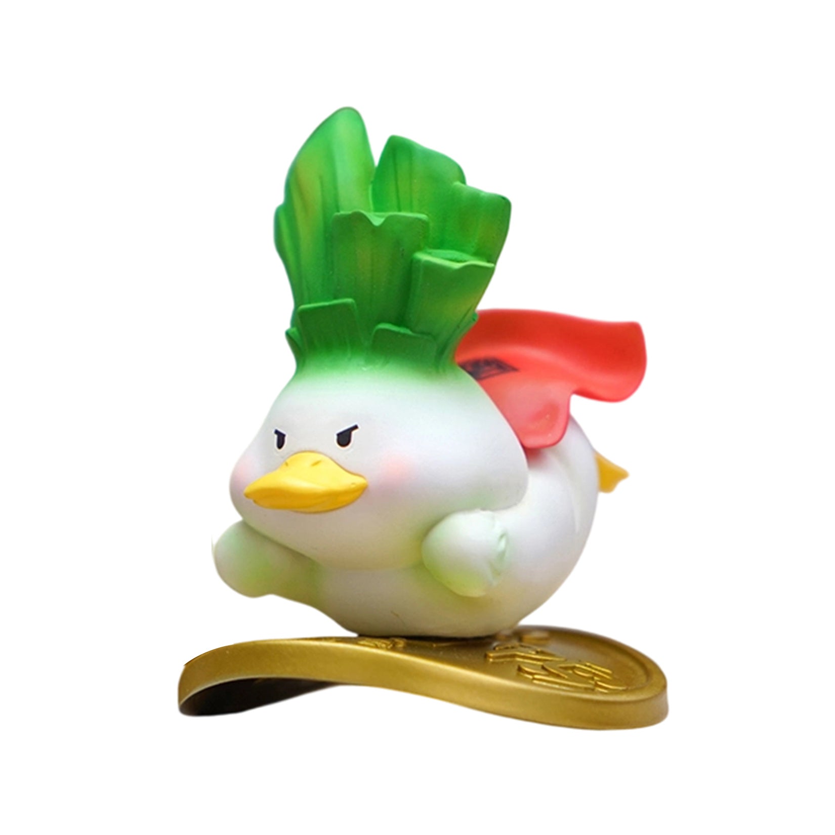 Figurine de canard porte-bonheur en résine