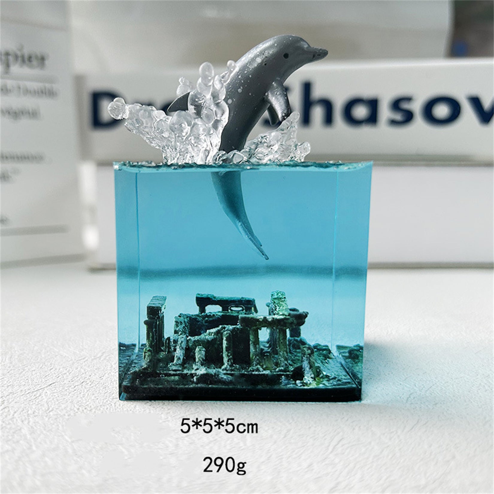 Resin Ocean Lamp Dolphins Model Humpback Figure