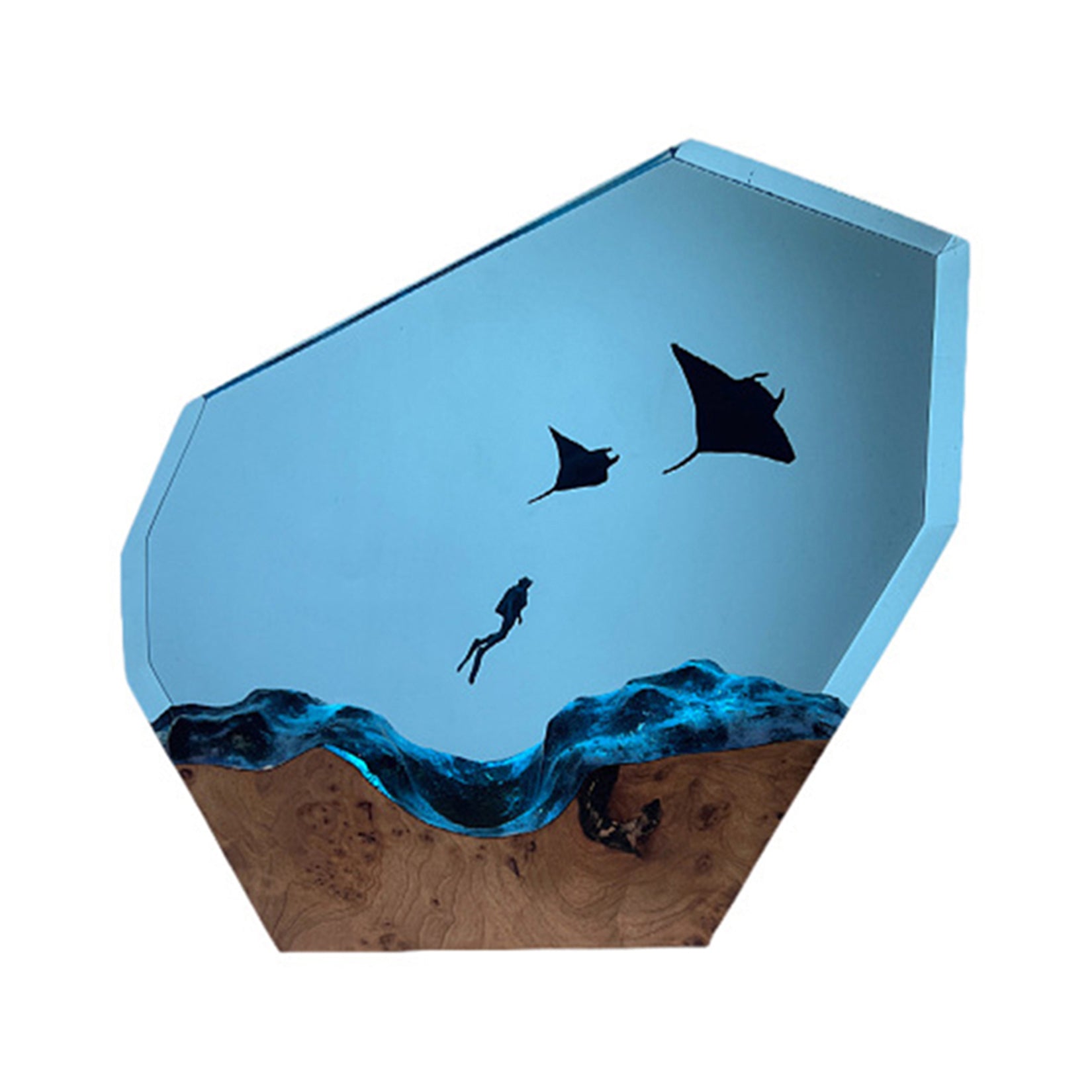 Resin Ocean Lamp Diver Whale Figure