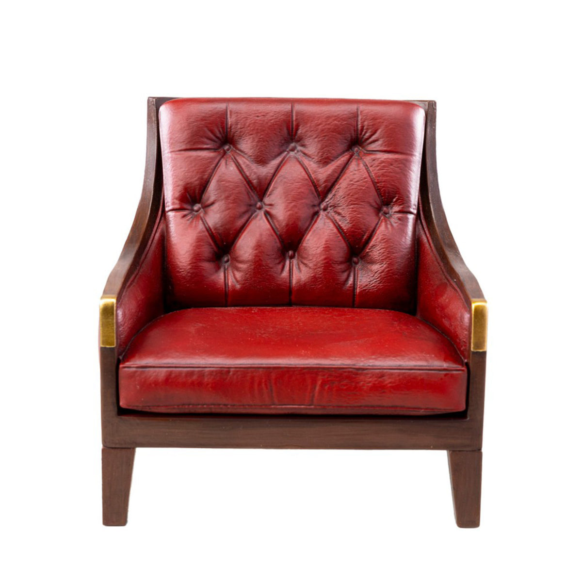 MMMTOYS Studio 1:12 Scale Red Chesterfield Armchair Model