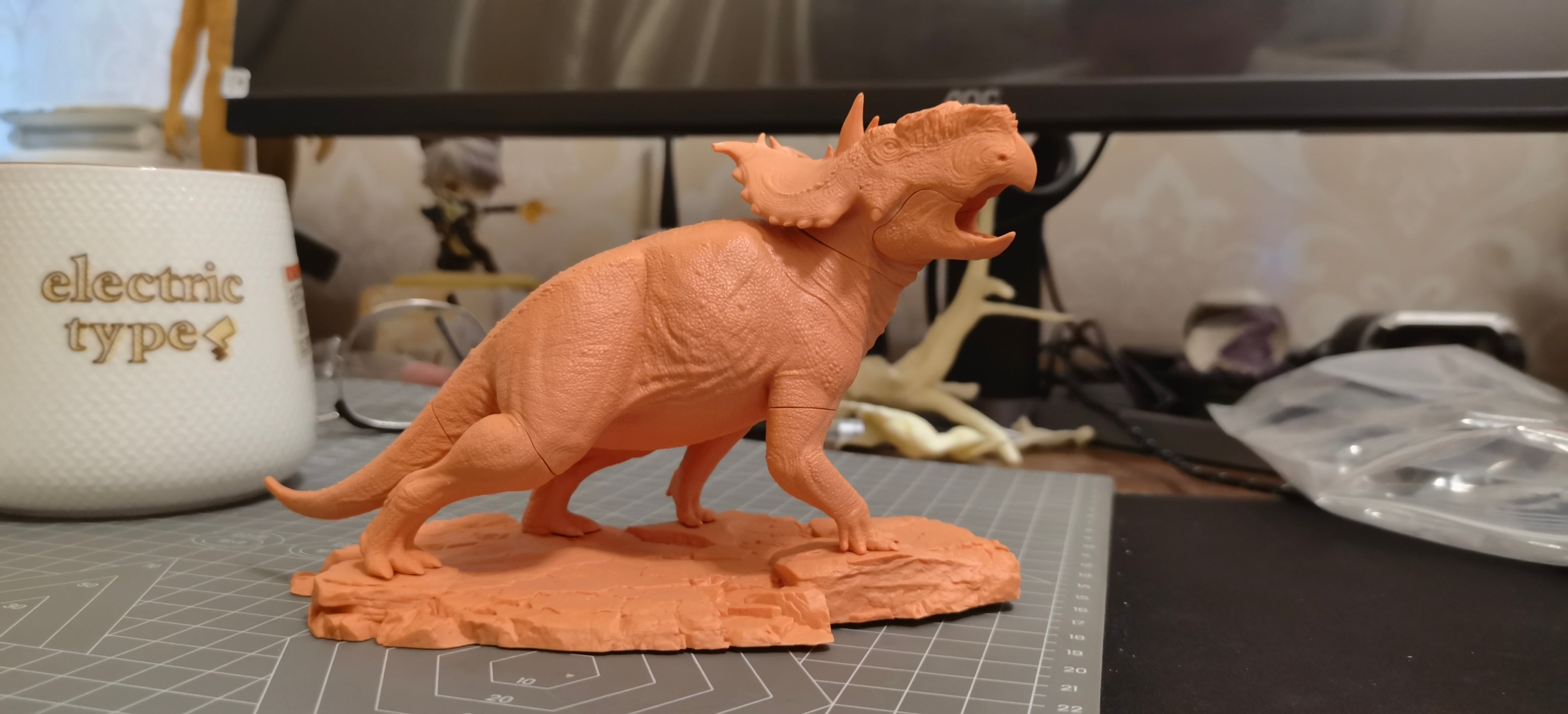 Aokhan Pachyrhinosaurus Scene Statue