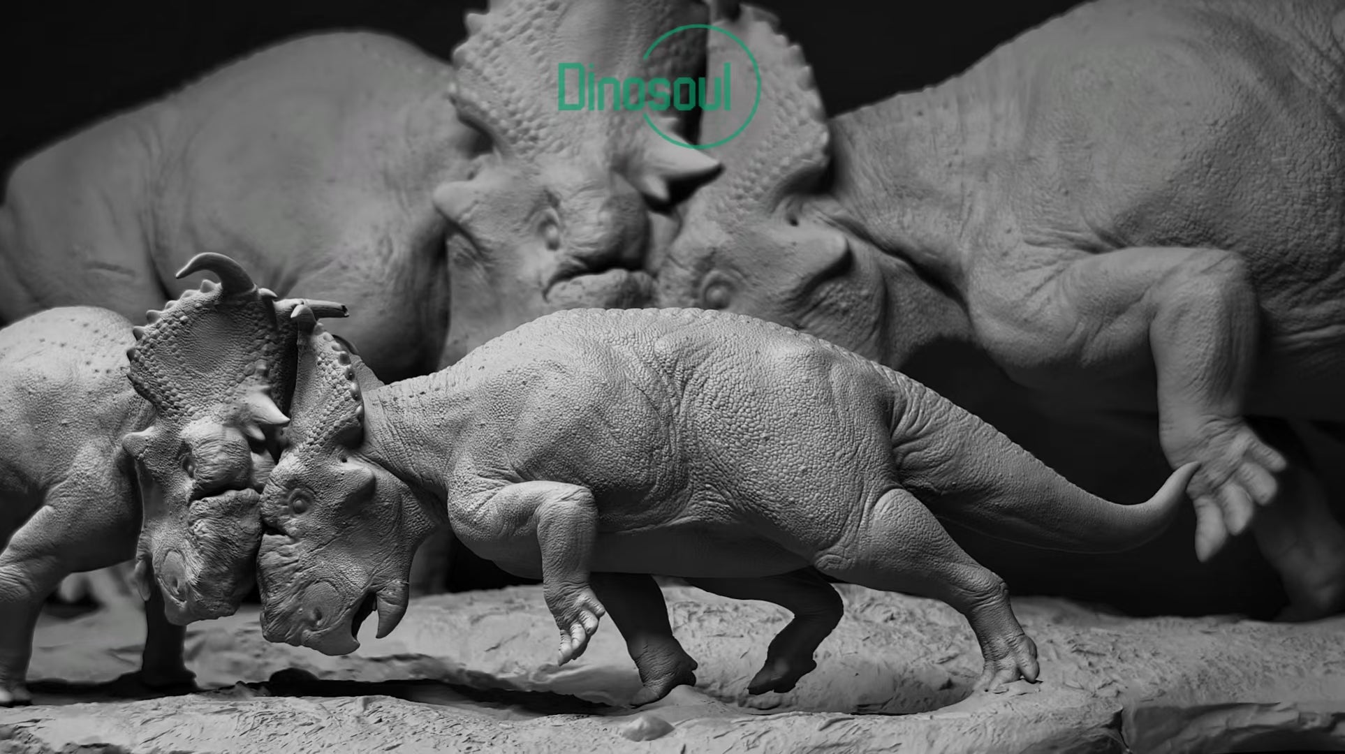 Dinosoul Studio Pachyrhinosaurus Battle Scene Model